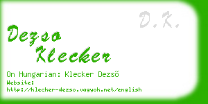 dezso klecker business card